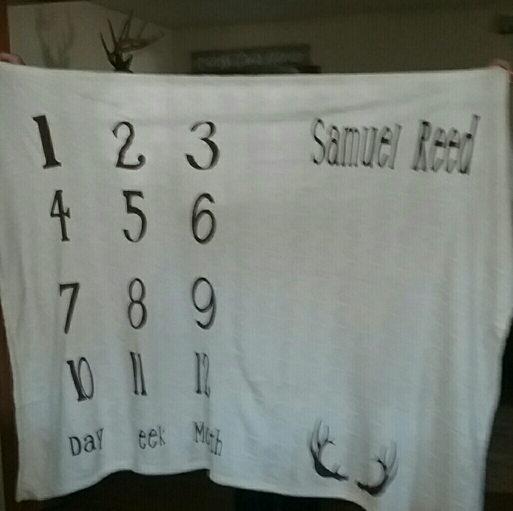 Custom made Milestone Monthly blanket